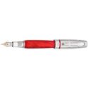 Picture of Montegrappa Miya Argento Red Celluloid Fountain Pen - Oblique Medium Nib