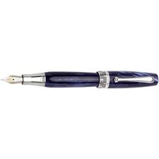 Picture of Montegrappa Miya Midnight Blue Celluloid Fountain Pen - Extra Fine Nib