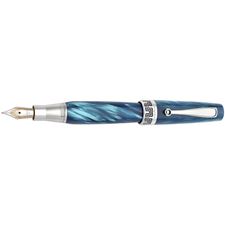 Picture of Montegrappa Miya Turquoise Blue Celluloid Fountain Pen - Stub Nib