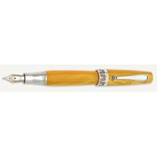 Picture of Montegrappa Miya Yellow Celluloid Fountain Pen - Oblique Broad Nib