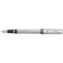 Picture of Montegrappa Privilege Deco Pearl Grey Resin Small Fountain Pen - Broad Nib