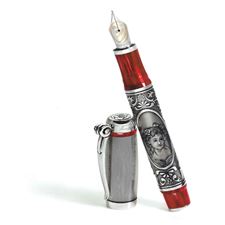 Picture of Montegrappa Limited Edition Traviata Fountain Pen Silver Celluloid - Fine Nib