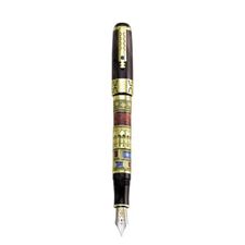 Picture of Montegrappa Human Civilization Fountain Pen Yellow Gold Decorated - Broad Nib