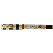 Picture of Montegrappa Amerigo Vespucci Fountain Pen Yellow Gold Decorated - Fine Nib