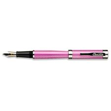 Picture of Conklin Herringbone Fountain Pen - Pink And Silver - Fine Nib