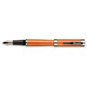 Picture of Conklin Herringbone Fountain Pen - Orange And Silver -Stub Nib