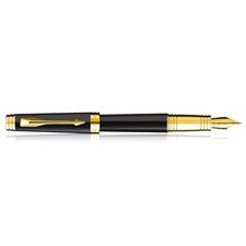 Picture of Parker Premier Black Lacquer  Gold Trim Fountain Pen Fine Point