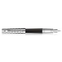 Picture of Parker Premier Deluxe Black  Silver Trim Silver Cap Fountain Pen Fine Point