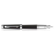 Picture of Parker Premier Black Lacquer Silver Trim Fountain Pen Fine Point