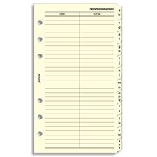 Picture of Filofax Personal A-Z Slimline Index Tabs - Cotton Cream