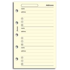 Picture of Filofax Mini Address Sheets -Cotton Cream