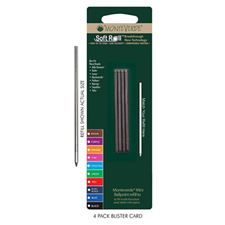 Picture of Monteverde Soft Roll Mini D-1 Ballpoint Refill Fit Mini And Multi Pens Medium Blue-Black 4 Packs of 4