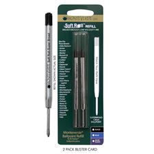 Picture of Monteverde Soft Roll Ballpoint Refill to Fit Parker Pens Superbroad 1.4mm Blue-Black Pack of 6