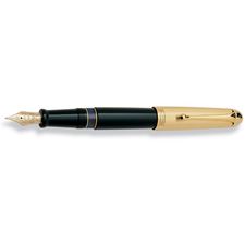 Picture of Aurora 88 Gold Plated Cap Black Barrel Large Fountain Pen