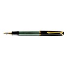 Picture of Pelikan Souveran 1000 Black And Green Fountain Pen Very Broad Nib