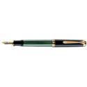 Picture of Pelikan Souveran 600 Black And Green Fountain Pen Very Broad Nib