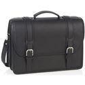 Picture of Aston Leather Double Compartment Briefcase for Men Black