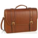 Picture of Aston Leather Double Compartment Briefcase for Men Tan