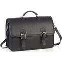 Picture of Aston Leather Oversized Multi-Compartment Briefcase for Men Black