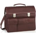 Picture of Aston Leather Double-Lock Double Compartment Briefcase w 2 Exterior Front Pockets