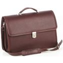 Picture of Aston Leather Oversized Multi-Compartment Briefcase for Men Brown