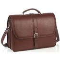 Picture of Aston Leather Double Compartment Brown Briefcase for Men