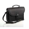 Picture of Aston Leather Single Compartment Briefcase for Men Black