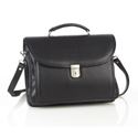 Picture of Aston Leather Single Compartment Briefcase for Men Black