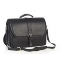 Picture of Aston Leather Triple Compartment Briefcase for Men Black