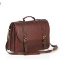 Picture of Aston Leather Triple Compartment Briefcase for Men Brown