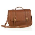 Picture of Aston Leather Quad Compartment Briefcase for Men Tan