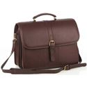 Picture of Aston Leather Briefcase with Laptop Computer Case for Men Brown