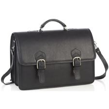 Picture of Aston Leather Oversized Multi-Compartment Briefcase for Women Black