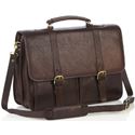 Picture of Aston Leather Briefcase with Two Front Pockets for Women Brown