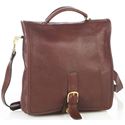 Picture of Aston Leather Medium Convertible Long Flap Backpack Shoulder Bag Brown For Men