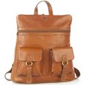 Picture of Aston Leather 2 Compartment Tan Backpack for Women