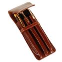 Picture of Aston Leather Three Pen Leather Case Brown