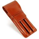 Picture of Aston Leather Three Pen Leather Case Tan