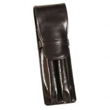 Picture of Aston Leather Two Pen Leather Case Black