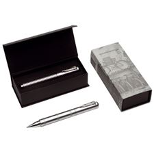 Picture of Guiliano Mazzuoli Officina Thread Brushed Chrome Fountain Pen Medium