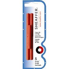 Picture of Sheaffer Skrip Fountain Pen Ink Cartridges Orange Blister Pack of 5