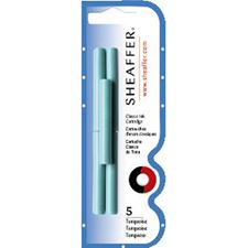 Picture of Sheaffer Skrip Fountain Pen Ink Cartridges Turquoise Blister Pack of 5