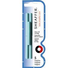 Picture of Sheaffer Skrip Calligraphy Pen Ink Cartridges Turquoise Blister Pack of 5