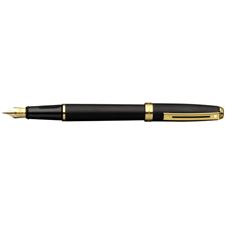 Picture of Sheaffer Prelude Black Matte 22K Gold Plate Trim Fountain Pen Broad Nib