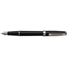 Picture of Sheaffer Prelude Black Lacquer Nickel Plate Trim Fountain Pen Medium Nib