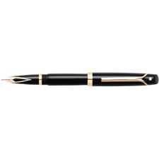 Picture of Sheaffer Valor Glossy Black 22K Gold Plate Trim Fountain Pen Medium Nib