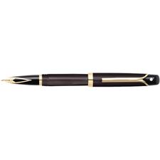 Picture of Sheaffer Valor Glossy Brown 22K Gold Plate Trim Fountain Pen Broad Nib