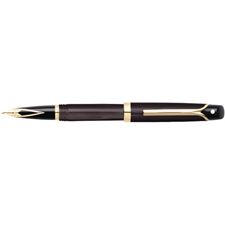 Picture of Sheaffer Valor Glossy Brown 22K Gold Plate Trim Fountain Pen Fine Nib