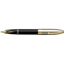 Picture of Sheaffer Legacy Heritage Black Lacquer Palladium 22K Gold Plate Trim Fountain Pen Medium Nib