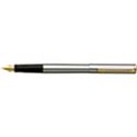 Picture of Sheaffer Agio Brushed Chrome Plate 22K Gold Plate Trim Fountain Pen Medium Nib